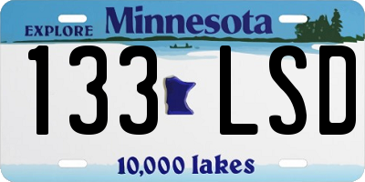 MN license plate 133LSD