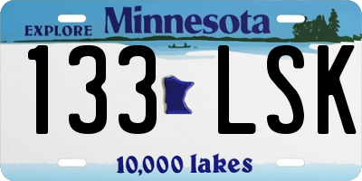 MN license plate 133LSK