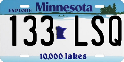 MN license plate 133LSQ