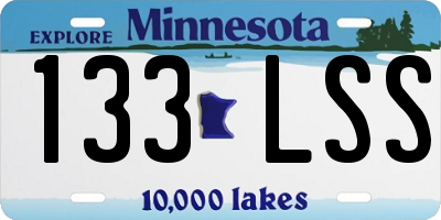 MN license plate 133LSS