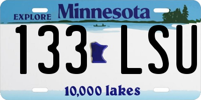 MN license plate 133LSU