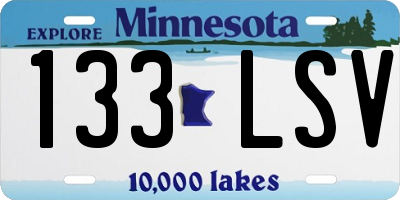 MN license plate 133LSV