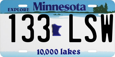 MN license plate 133LSW