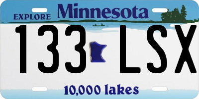 MN license plate 133LSX