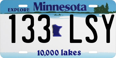 MN license plate 133LSY