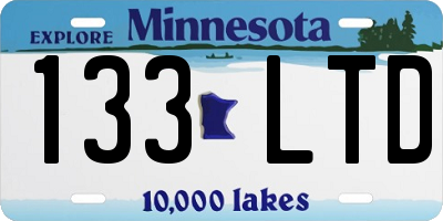 MN license plate 133LTD