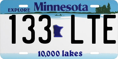 MN license plate 133LTE