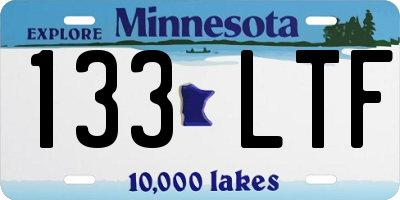 MN license plate 133LTF