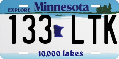 MN license plate 133LTK