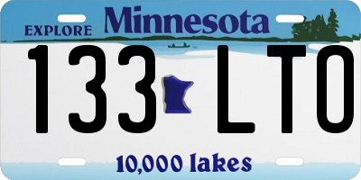 MN license plate 133LTO