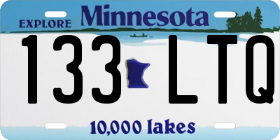 MN license plate 133LTQ