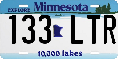 MN license plate 133LTR