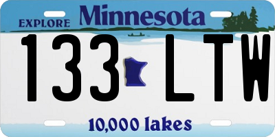 MN license plate 133LTW