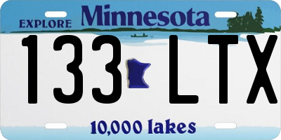 MN license plate 133LTX