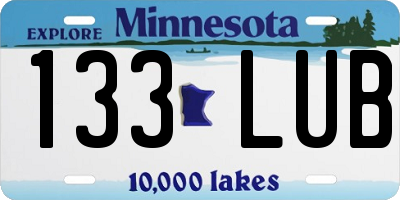 MN license plate 133LUB