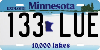 MN license plate 133LUE