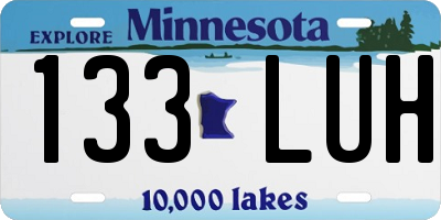 MN license plate 133LUH