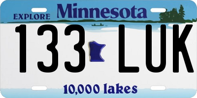 MN license plate 133LUK