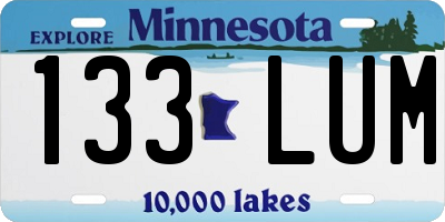 MN license plate 133LUM