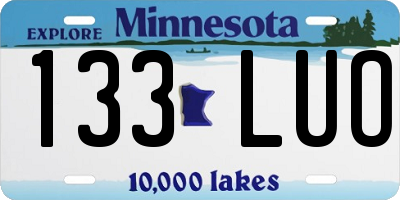 MN license plate 133LUO