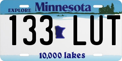 MN license plate 133LUT