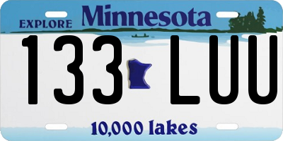 MN license plate 133LUU