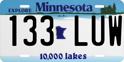MN license plate 133LUW