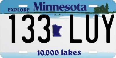MN license plate 133LUY