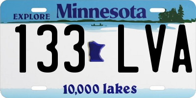 MN license plate 133LVA