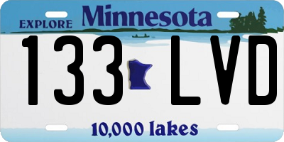 MN license plate 133LVD