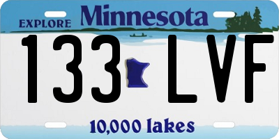 MN license plate 133LVF
