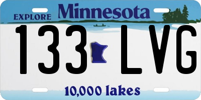 MN license plate 133LVG