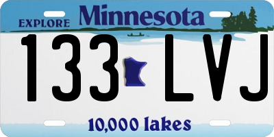 MN license plate 133LVJ