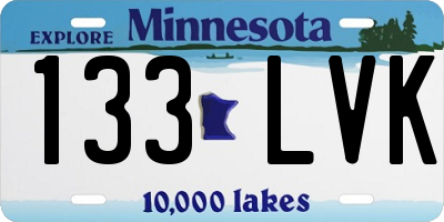 MN license plate 133LVK