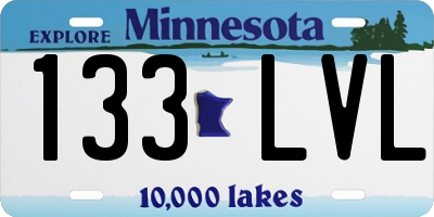 MN license plate 133LVL