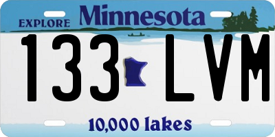 MN license plate 133LVM