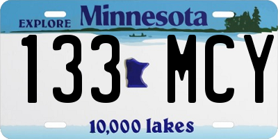 MN license plate 133MCY