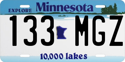 MN license plate 133MGZ