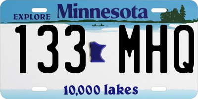 MN license plate 133MHQ
