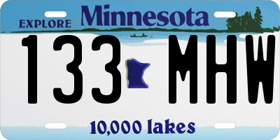 MN license plate 133MHW