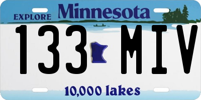 MN license plate 133MIV