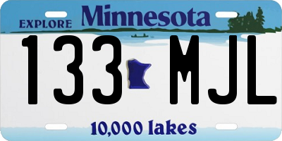 MN license plate 133MJL
