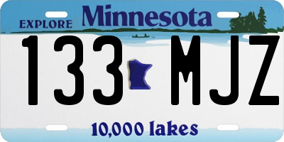 MN license plate 133MJZ