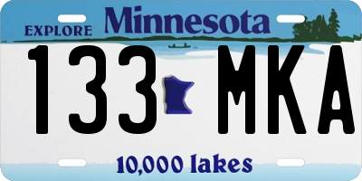 MN license plate 133MKA
