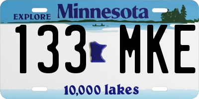 MN license plate 133MKE