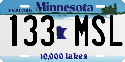 MN license plate 133MSL