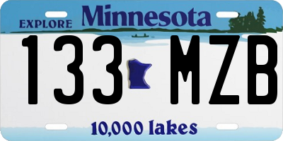 MN license plate 133MZB