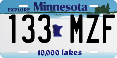 MN license plate 133MZF