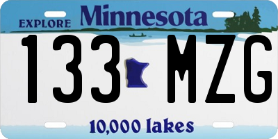 MN license plate 133MZG