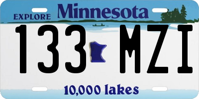 MN license plate 133MZI
